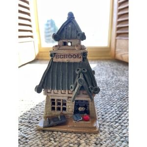 Windy Meadows Pottery Recess Time Cottage Candle House Signed Jan Richardson #64